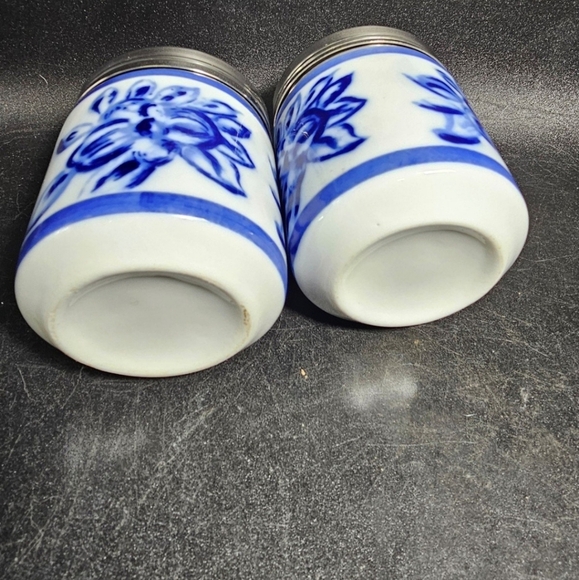 Pair of vintage flow blue egg coddlers by Williams Sonoma - Picture 4 of 4